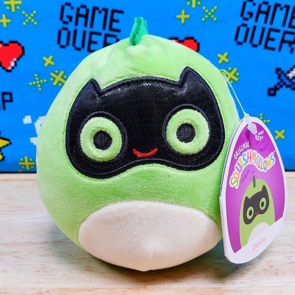 Squishmallow Danny the Dinosaur with Mask 4.5" Halloween UltraSoft Stuffed Plush